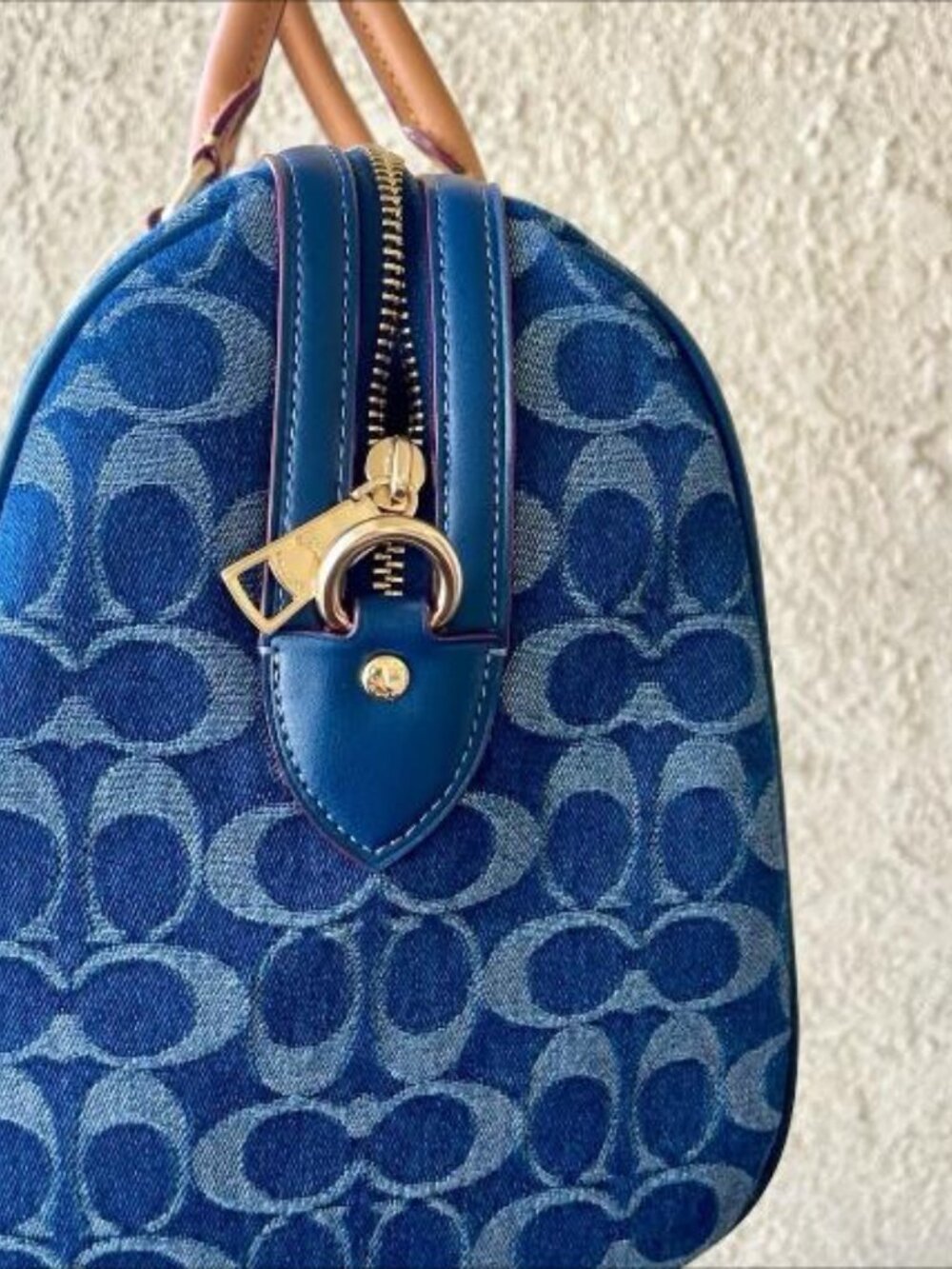 Coach Rowan Satchel Bag In Signature Denim Canvas NWT CY699 - Picture 3 of 6